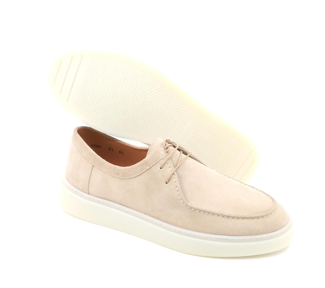 Leather Sneakers - Cleve Camurça Sonia Seppia